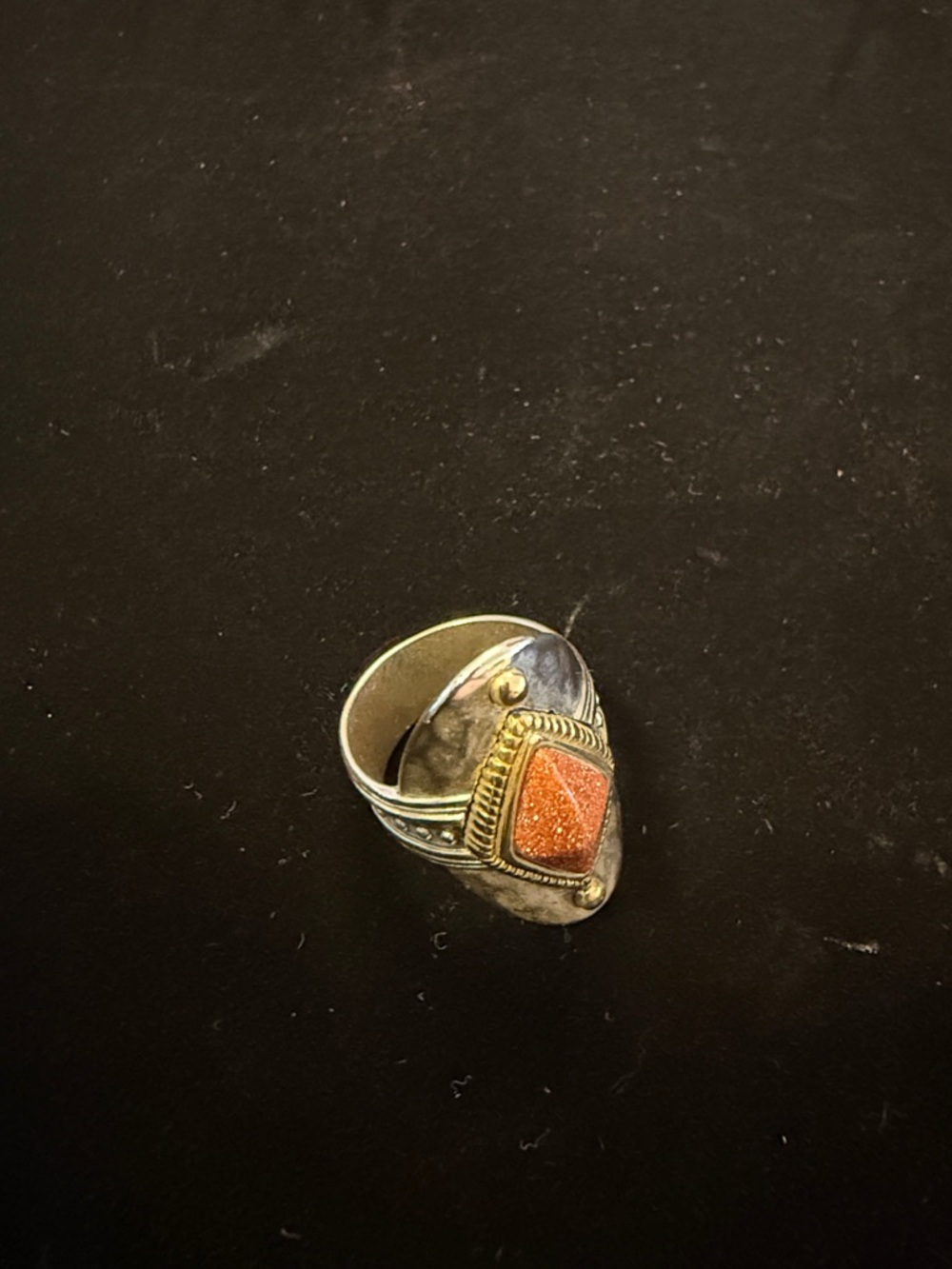 Silpada Silver Ring with Sparkling Orange Stone